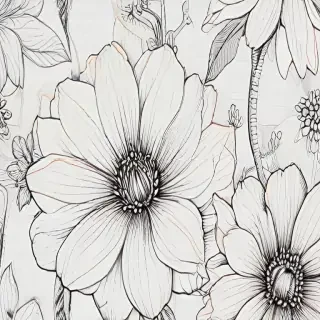 line work flowers