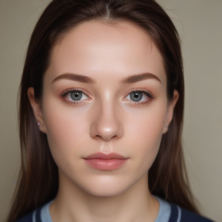 A Portrait of Natural Beauty Featuring a Young Woman with Clear Skin