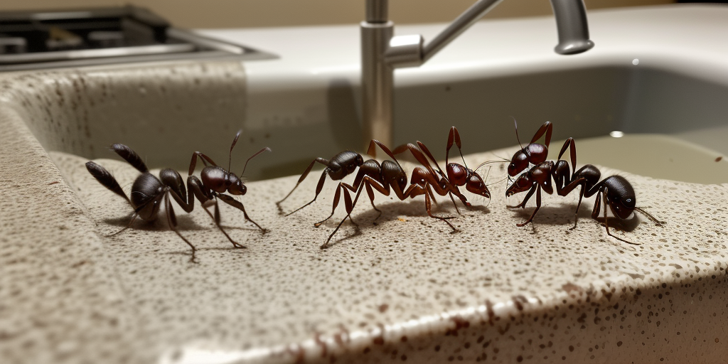 very tiny ants around kitchen sink