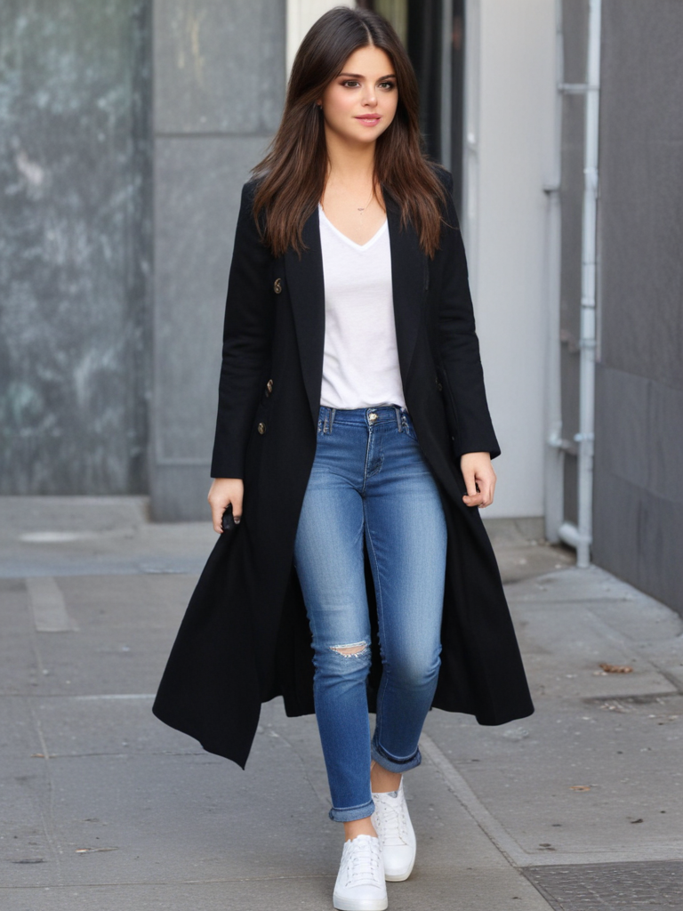 casual selena gomez street style