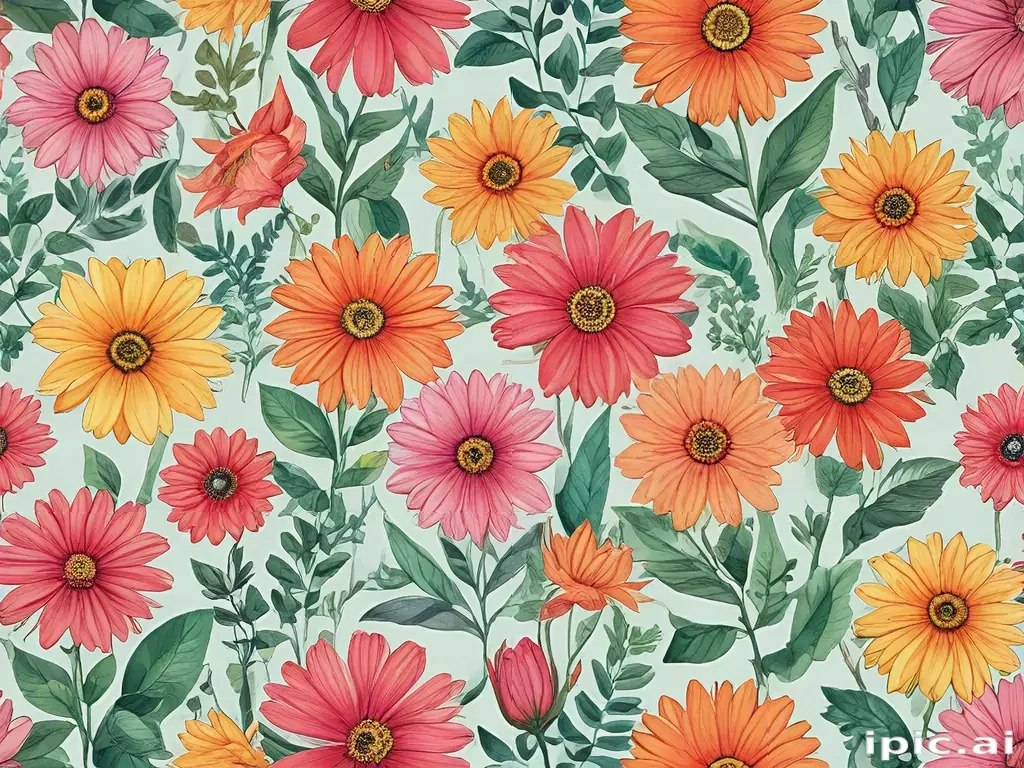flower drawings color