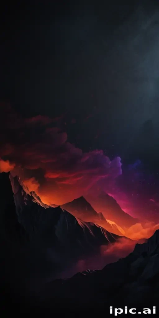 Majestic Mountain Landscape Under a Dramatic Sky Filled with Colorful ...