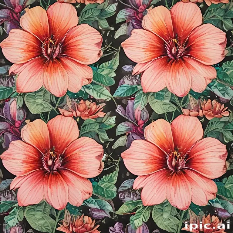 flower drawings with color