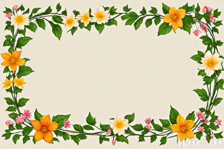 flowery border clipart