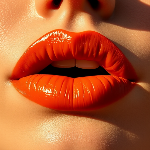 Earthy terracotta lips with a suede-like finish, warm and inviting, embodying the essence of sun-kissed desert landscapes