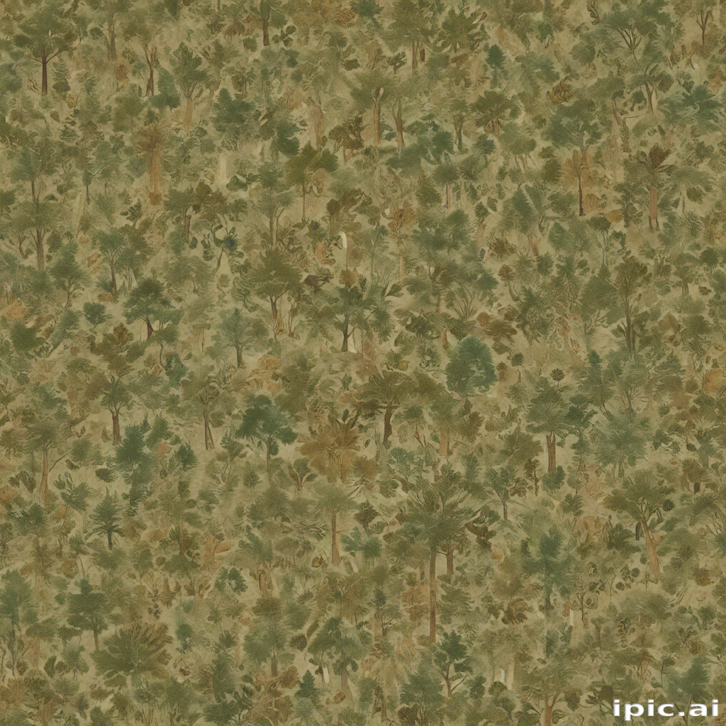 Tree Greenery Tileable Texture Serene Forest Landscape with Lush Greenery and Vivid Natural Textures
