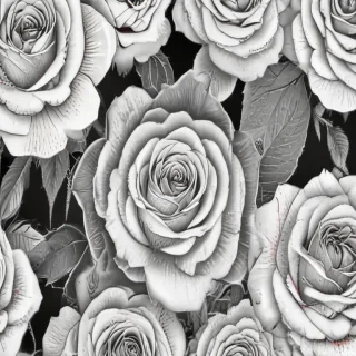 roses clipart black and white