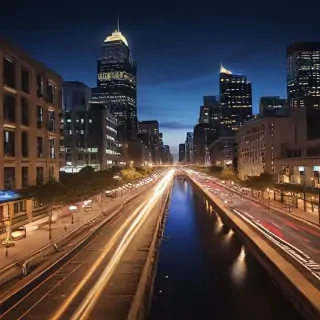 city lights background