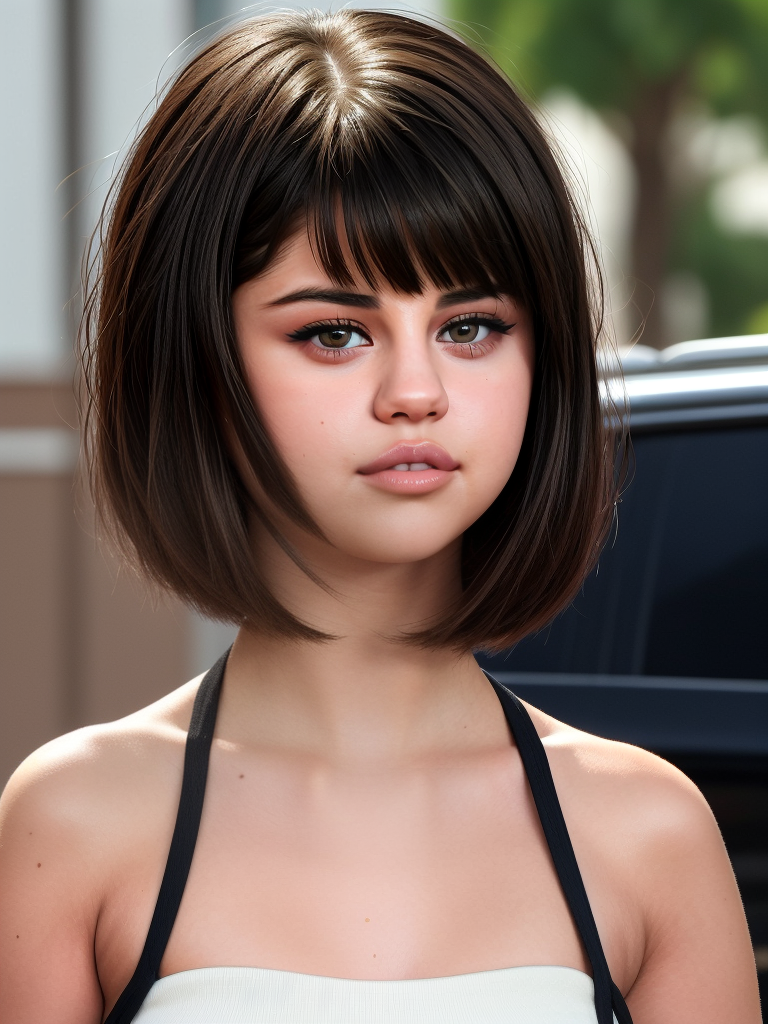 selena gomez bangs haircut