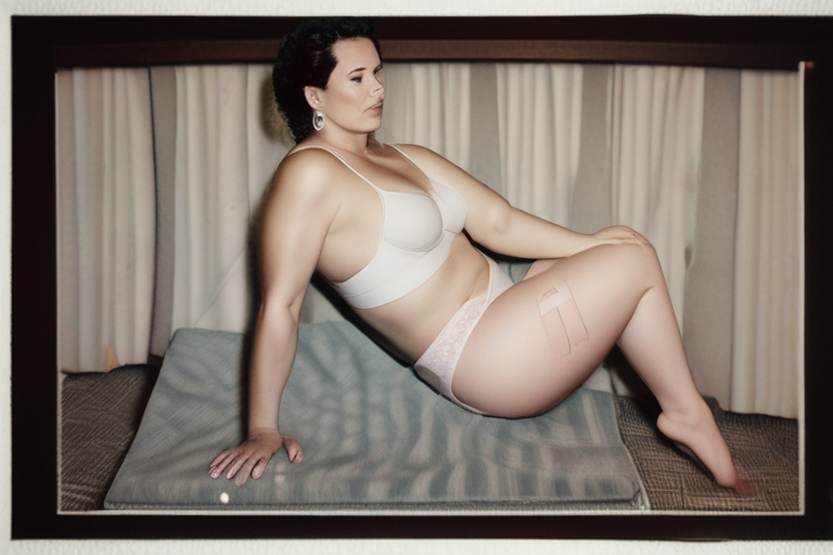 Full figured wife in bra and panties