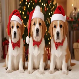 christmas dogs wallpaper
