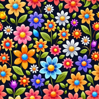 cartoon flowers transparent background