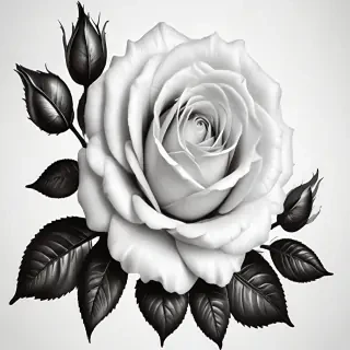 roses clipart black and white