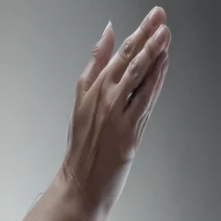 transparent praying hands