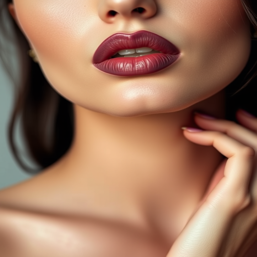 Elegant matte mauve lips featuring a subtle ombre effect, expertly lined and shaped to perfection, exuding sophistication in a high-fashion editorial style photograph