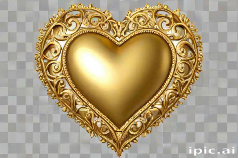 gold heart png