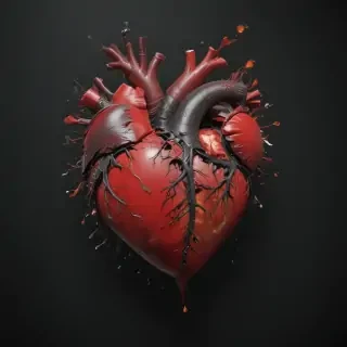 broken heart black background