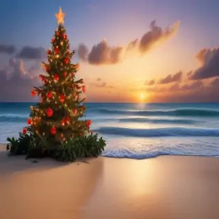 christmas beach wallpaper