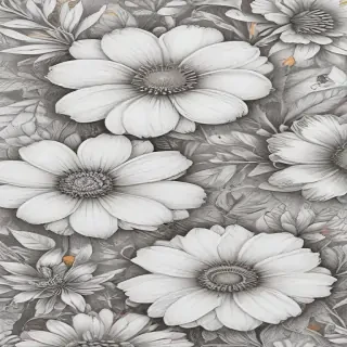 pencil drawn flowers