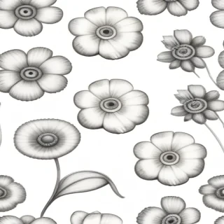 pencil drawn flowers