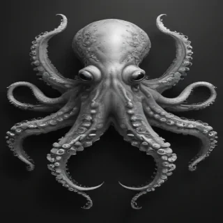 octopus clipart black and white