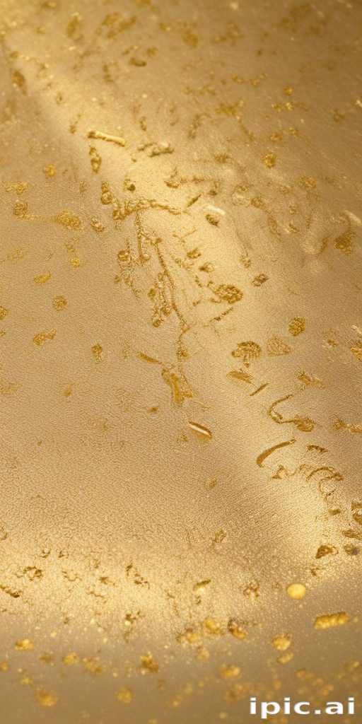 Textured Golden Surface with Subtle Patterns and Reflective Highlights
