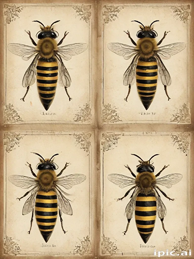 free vintage bee printables