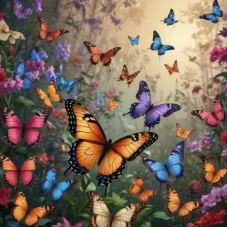background with butterflies