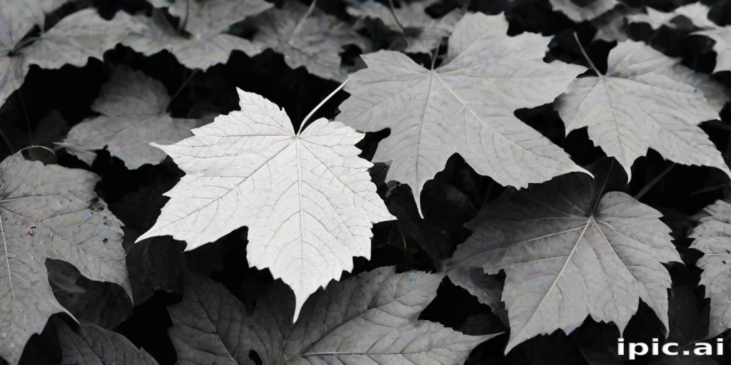 leaf white and black