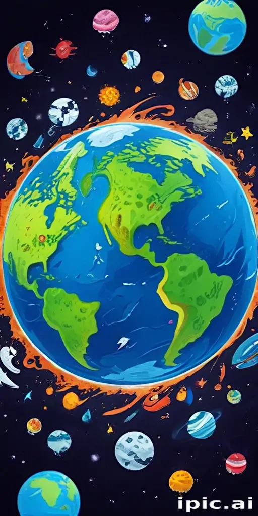 cartoon picture of the planet earth