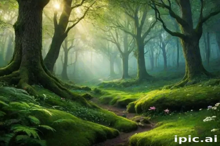 beautiful magical forest background