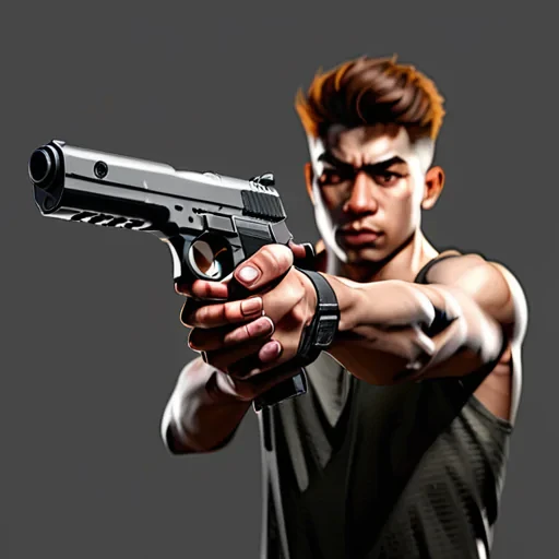 holding gun png