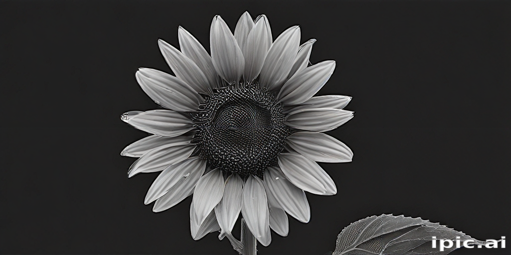 Stunning Black and White Image of a Sunflower with Intricate Details