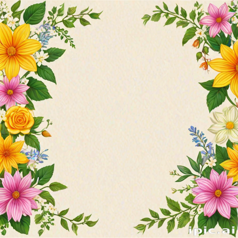 flowery border clipart