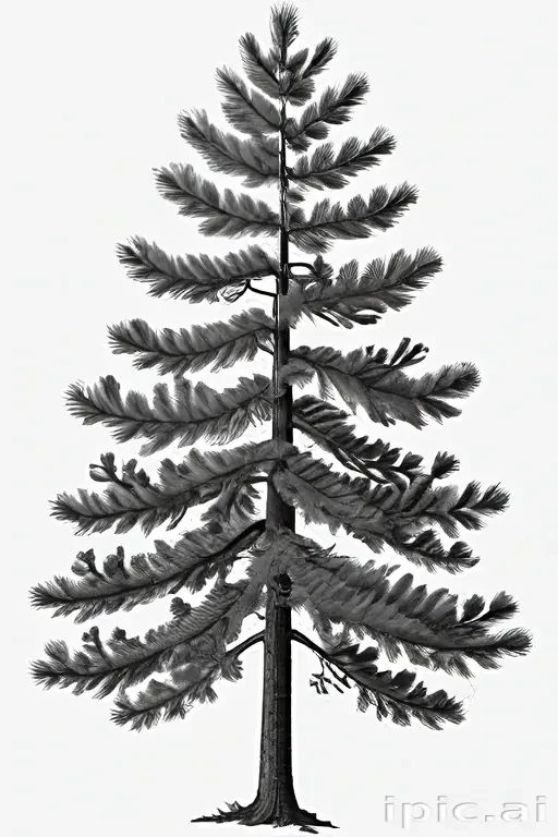 pine tree clip art black and white