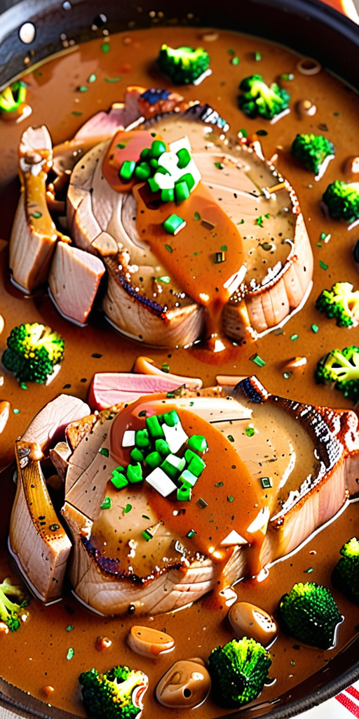 smothered pork chops in brown gravy