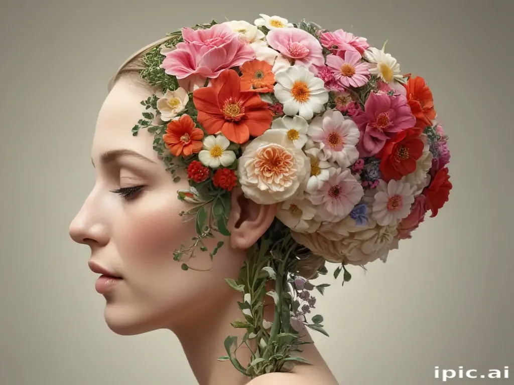 half brain half flowers