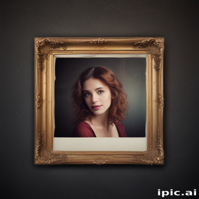 Elegant Portrait of a Young Woman in a Vintage Frame