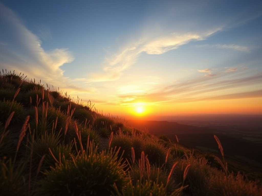 Capture a high-resolution image of a serene landscape at sunrise, using a Canon EOS R5 with a 24mm lens, aperture set to f/8, ISO 100, shutter speed 1/125s, in landscape orientation, focusing on vibrant colors and sharp details, with a soft-focus background for depth.