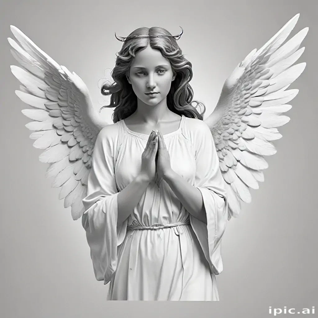 angel clip art black and white