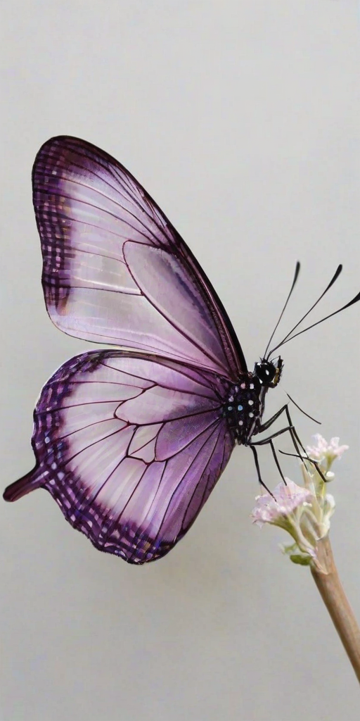transparent purple butterfly