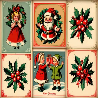 vintage christmas images to print