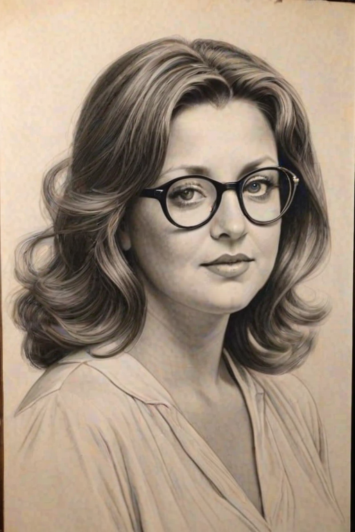 Beauteous Abby Lee Miller, pencil sketch, portrait of Stunning woman 1927s in glasses, hair style beatnik, outline, clear lines, fine lines, 8k