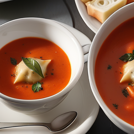 roasted red pepper ravioli soup