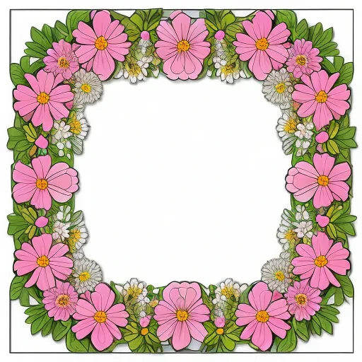 flower border transparent