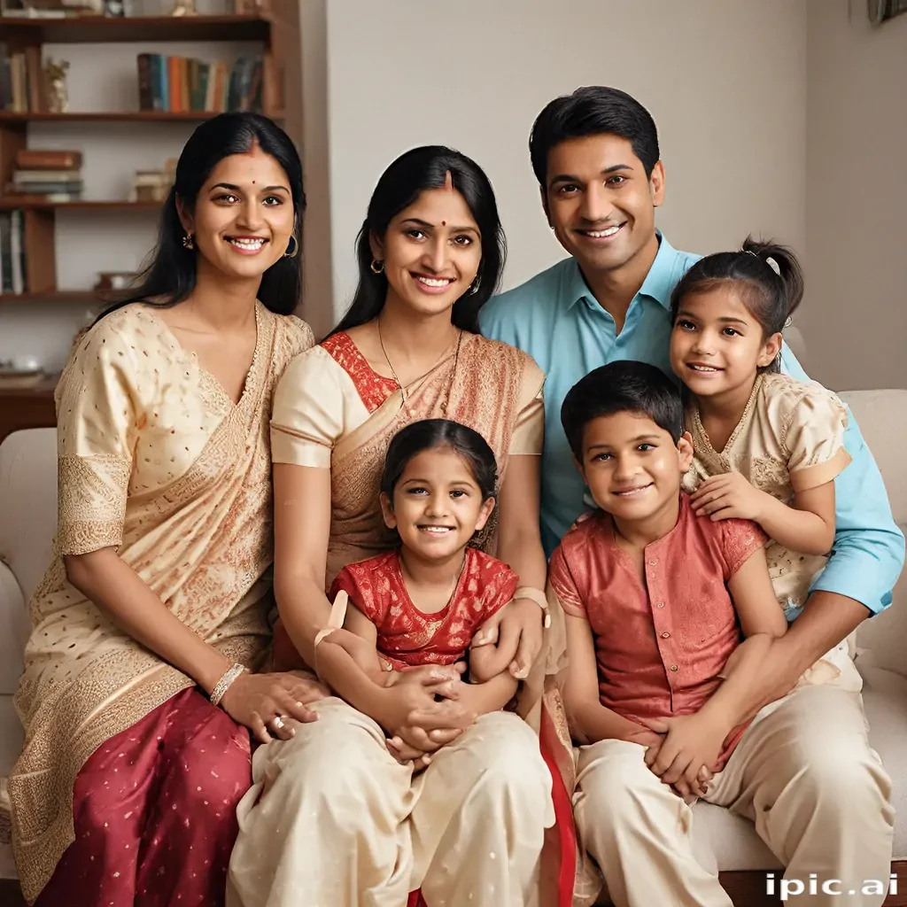 happy indian family
