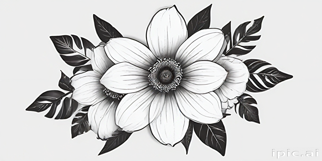 Elegant Black and White Floral Arrangement Featuring Large Blossoms and ...