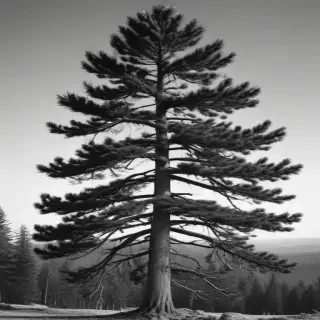 black and white pine tree clip art