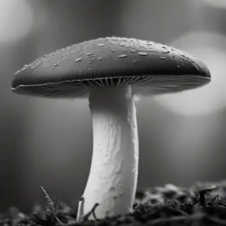 mushroom black and white