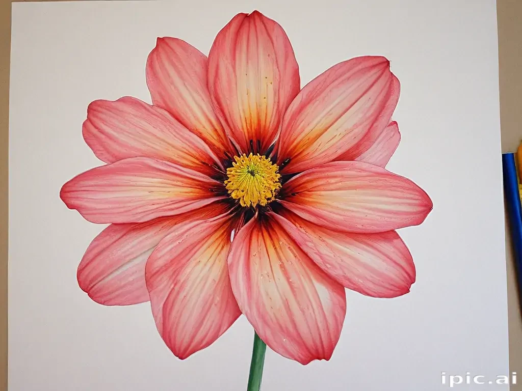 flower drawing with color
